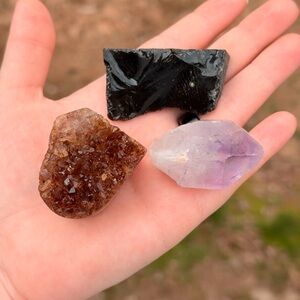 NEW! Set of Three Raw Crystal Specimens